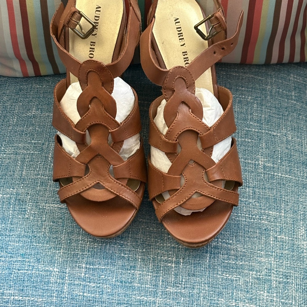 Audrey Brooke Tan Strappy Sandals